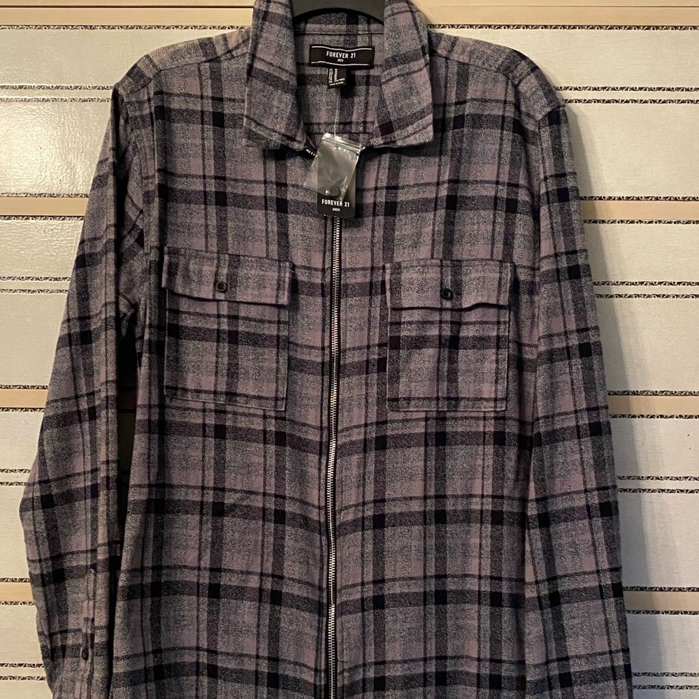 New Forever 21 Mens Zip up shirt